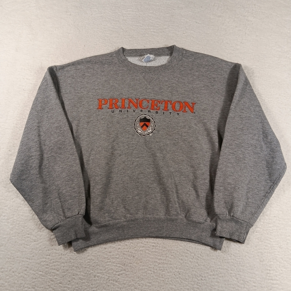 Vintage 90s Russell Athletic Sweatshirt Mens Large Gray Princeton University